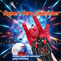Spider Web Shooters with Gloves Superhero Wrist Launcher Toy Suction Cup Ejection Toy Funny Kids Party Cosplay Kid Birthday Gift