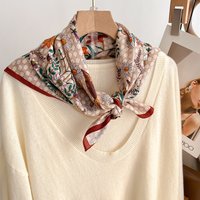 65*65cm Fashion Floral Print Head Scarf Soft Cotton Feel Square Scarf Women Casual Decorate Shawl Female Neckerchief Lady Hijab