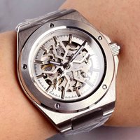 Tandorio Black White Skeleton Dial Engineer Style Men's Mechanical Watch Sapphire Glass 100m Waterproof NH70 Automatic Watches
