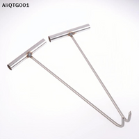Stainless Steel Versatile Lifter Sewer Well Lid Hook Durable Manhole Cover Opener Rolling Doors Utility Tool for Maintenance