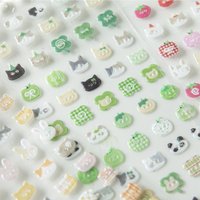 JIAMEI 1 Sheet Cute Head Series Kawaii Cartoon Pattern Relief Drop Adhesive Stickers DIY Diary Scrapbook Aesthetics Stationery