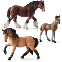 High Quality Simulated Wild Life Horse Model Solid Realistic The Sharma And Foal Decoration Toys For Christmas Gifts
