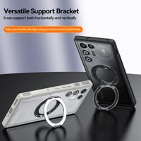 360° Rotating Magnetic Metal Stand Phone Case For ZTE Nubia RedMagic 11 Pro Plus Air Translucent Frosted Shockproof Cover Fundas