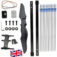 Recurve Bow Set 55 Inch 40lbs for Beginners Archery Longbow with Fiberglass Arrows Hunting Target Practice