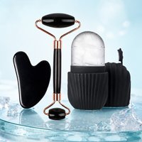 3Pcs Ice Face Roller Gua Sha Board Facial Face Massager Kit Massage Roller Face Lifting Contouring Tools Beauty Skin Care Tools