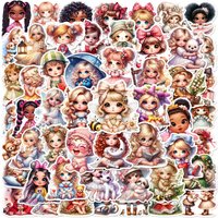 10/25/50pcs Lovely Girls Doll Stickers for DIY Waterproof Kids Toy Travel Luggage Notebook Laptop Phone Stationery Suitcase