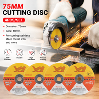 4PCS 75mm Cutting Disc,1.2mm Circular Saw Blade Grinding Wheel for Angle Grinder,Wood Steel Stone Metal Cutting Power Tool Parts