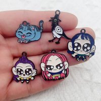 10pcs Cartoon Anime Pendant Oil Drop Alloy DIY Earrings Keychain Pendant Accessories