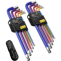 AliExpress NONE 18PCS Hex Key Set - Metric & Imperial Extra Long Ball End Allen Wrenches with T-Handle (1.5mm-10mm, 1/16-3/8) for Bicycle Repair