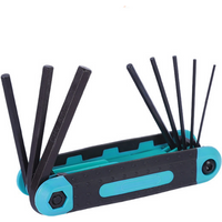 HOMEFISH 8 in 1 Foldable Hex Key Set Allen Wrench Rustproof High Hardness Hexagon Wrench Kit for Home Repair