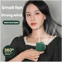 Portable Bladeless Fan 3 Speeds with Waist Clip 360° Rotation USB Rechargeable Ultra Quiet Personal Fan for Outdoor Sports Campi