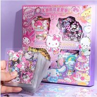 100Pcs Kawaii Sanrio Stickers Box Cute Cartoon Waterproof PET Decals for Kids Girls DIY Guka Journal Scrapbooking Stationery