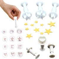 Geometric Pressing Spring Mold Handmade DIY Cutters for Biscuit Cookie Fondant Cake Heart Round Star Square Decorating Tools ZYF