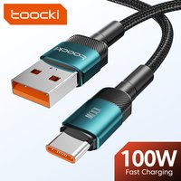 Toocki 6A USB C Cable 100W Fast Charging Cable USB Type C Charger Data Cable For Huawei P40 P30 Pro Samsung Xiaomi Oneplus