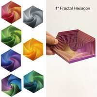 Spiral Change Hexagonal Fractal Fidget Toy 3D Print Stress Relief Tool