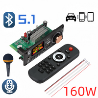 Bluetooth 5.1 MP3 Decoder Board 2*80W 160W Amplifier Audio Player 12V DIY MP3 Player Car FM Radio Module TF USB Mic Record Call