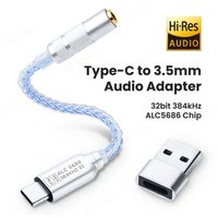 ALC5686 DAC Kopfhörerverstärker Typ C auf 3,5 mm Audio-Adapter Hi-Res 384 KHz/32 Bit Decoder AMP für iPhone 15/S24/Pixel Xiaomi
