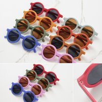 Baby-Sonnenbrille, matte Kindersonnenbrille, trendige Retro-Mokka-farbige Brille mit rundem Rahmen, Anti-Lila-Linie