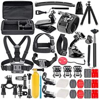 Ultimate Action Camera Accessories Bundle Head/Chest/Wrist Mounts Suction Cup Selfie Stick Tripod for GoPro & All Action Cameras
