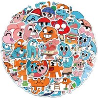 50Pcs The Amazing World of Gumball Stickers for Luggage, Skateboarding, Mobile Phone, Sailing, and Far Voyage Stickers