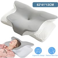 Poduszka ortopedyczna z pianki memory w kształcie motyla, ergonomiczna poduszka podpierająca szyję, oddychająca poduszka do spania łagodząca ból szyi, dla osób śpiących na boku i na plecach.