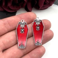 5 Pieces of Mysterious Dark Gothic Jewelry Blood Coffin Dripping Oil Spider Web Gothic Pendant DIY Necklace Handmade Jewelry