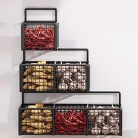 Metal Wire Storage Basket Kitchen Storage Organizer Wall Mount Multifunctional Wall Hanging Baskets For Closet Pant
