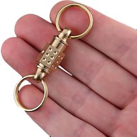 Super fine Solid brass Pull quick release swivel detachable keychains carabiner split keyring DIY EDC Tool