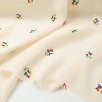 Luxury Soft Draped Beige Floral Printed Acetate Cotton Blend Fabric For Designer Dress Blouse DIY Sewing Material Spring Summer