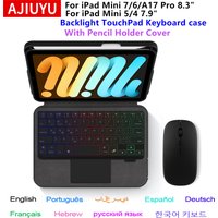 AJIUYU Magic Keyboard Case for iPad Mini 7 2024 A17 Pro 8.3" Mini 6 5 4 Keyboard Cover for iPad Mini 7th 6th 5th 4th Generation