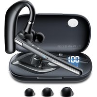 Bluetooth Headset V5.3 for Office Driving, Wireless Earpiece with 500mAh Charging Case Hand-Free Headphones Noise Canceling Mic