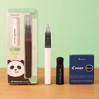 Pilot Limited Panda Fountain Pen Japanese Stationery Smiley Face Iridium Nib M/F Smooth and Stable Writing With Ink Baggs