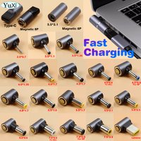1Pc Magnetic Fast Charging 100W USB C Type-C to 8Pin Round Connector Adapter USB to DC Plug For Laptop Power Supply Charger