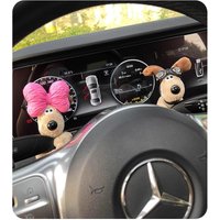 Plush Puppy Clutch Decoration Car Wiper Turn Signal Switch Decoration Cute Dog Car Wiper Doll Interior Accessories