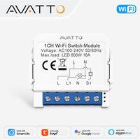 AVATTO WiFi Light Switch Module,Ultra Mini Size Dly Module,Support Two Ways Control,work for Alexa Google Home.