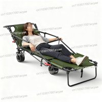 Foldable Beach Camping Trailer – Pushable Utility Cart with Reclining Wheels for Camp Car & Outdoor Adventures