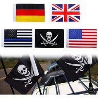 Universal Motorcycle Flag Sleeve Double Side American Germany Skull Flags Rear Mount Luggage Rack For Harley Honda Yamaha Suzuki