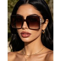 1Pc New Fashion Sunglasses for Women Retro Light Mirror Square Party Travel Luxury Letter Shadow Sunglasses Uv400