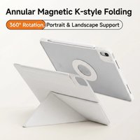 Magnetic K-fold iPad Case with Detachable Rotating Ring, Fits iPad 10/11th(A16), iPad Pro 11, iPad Air 11/13-inch, iPad Mini 6/7