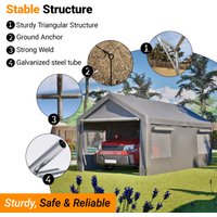 Carport 10x20 Ft Heavy Duty Canopy Steel Frame Storage Shed Portable Garage Party Tent Car Shelter Waterproof Outdoor Customized