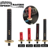 JDM Samurai – pommeau de levier de vitesse automatique, avec adaptateurs rouge + noir, couteau Katana samouraï, 100mm 150mm 200mm 260mm