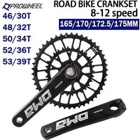 Prowheel Road Bike Crankset 165 170 172.5mm Double Speed Chainring 46/30T 48/32T 50/34T 52/36T 53/39T Speed Bicycle Chainwheel