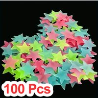 100 PCS Luminous Star Wall Stickers Suitable for Bedroom,Window,Ceiling Wall Decoration Creating Exclusive Starry Sky Walls