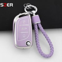 TPU Car Flip Key Case Cover Shell For Citroen C1 C2 C3 C4 C5 XSARA PICA For Peugeot 306 407 807 For DS DS3 DS4 DS5 DS6