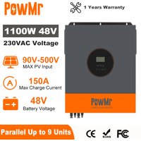 PowMr 11KW Hybrid Solar Inverter 48V 220V Off Grid Inverter with MPPT 150A Charger Work without Battery Parallel Up to 9 Units