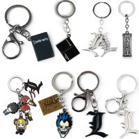 deathnote keychain Death Note Keychain Double L Black Notebook Pendant Key Chain Cospaly Accessories Keyring for Women Men Jewel