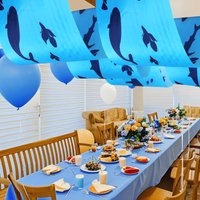 3Pcs under the Ocean Classroom Ceiling Decorations Summer Sea Whale Shark Birthday Party Banners for Preschool Kindergarten