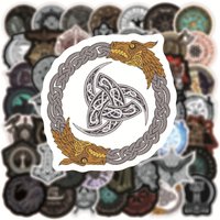 50PCS Viking Island Totem Animation Trend Graffiti Skateboard Laptop Cell Phone Water Cup DIY Waterproof PVC Toy Reward Sticker
