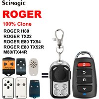 For Keychain ROGER H80 TX22 E80 TX54R TX52R M80 TX44R Garage Door Remote Control Gate Clone Fixed Code Universal 433.92MHz 433
