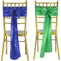 25pcs Satin Bow Sash Wedding Chair Decoration Ribbon Band Belt Ties Butterfly Craft Christmas Birthday Garden Party Supplies